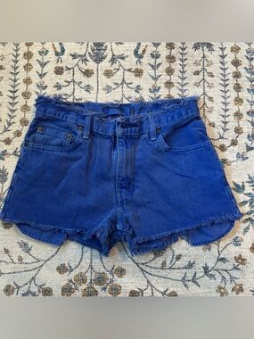 Levi's Indigo Frayed Denim Shorts 26